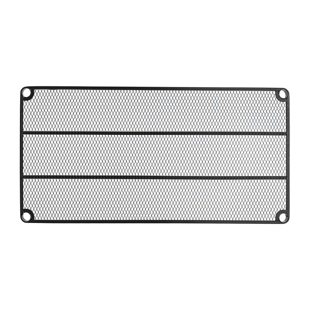 Design Ideas MeshWorks Metal Utility Wood Shelving Unit Rack, Black (Open Box) - VMInnovations