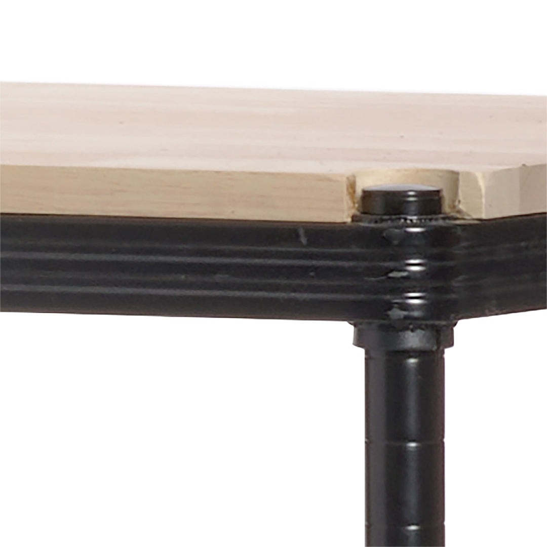 Design Ideas Metal Storage Utility Wood Top Shelving Unit Rack, Black (Used) - VMInnovations
