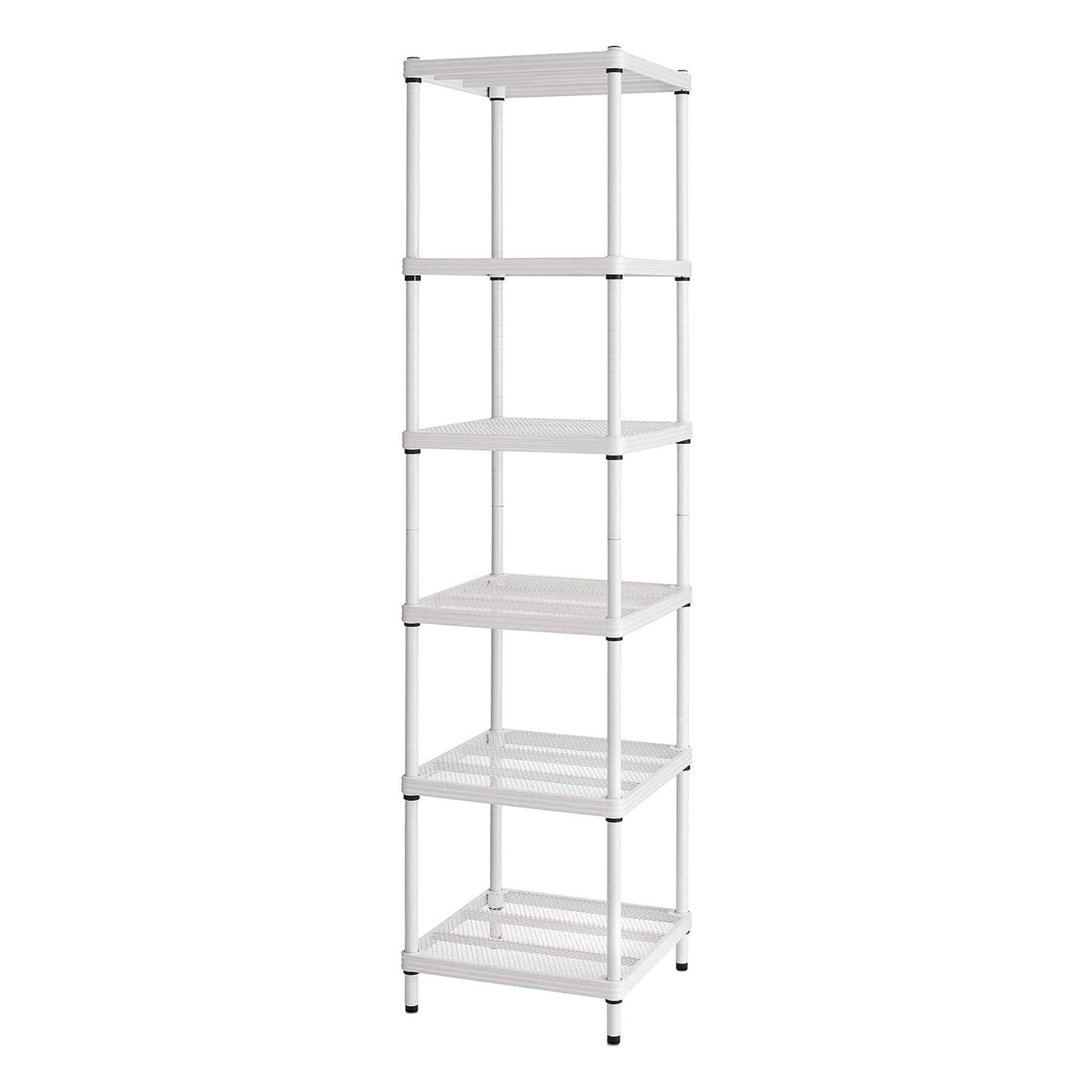 Design Ideas 6 Tier Tower Metal Storage Shelving Unit Rack, White (Used) - VMInnovations