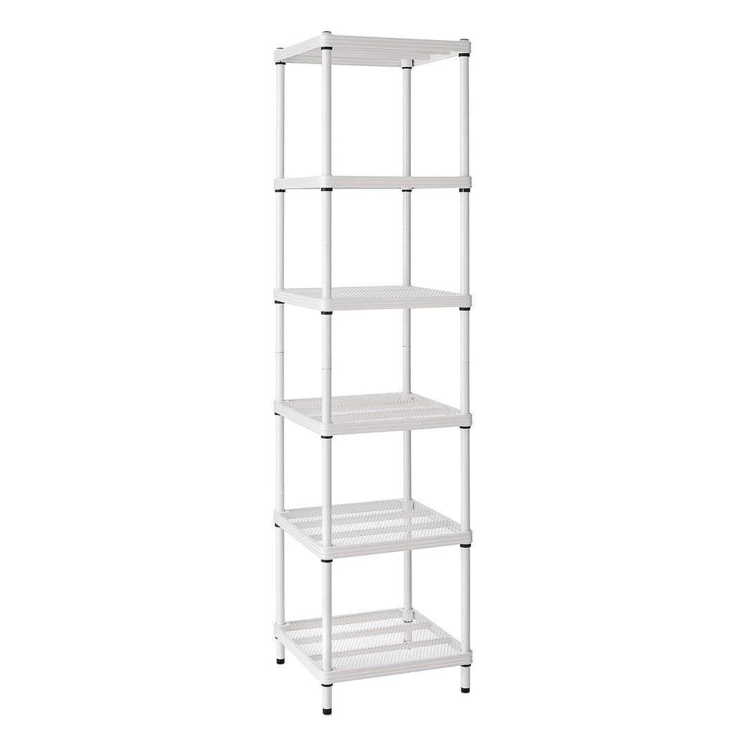 Design Ideas MeshWorks 6 Tier Metal Storage Shelving Unit Rack, White (Open Box) - VMInnovations