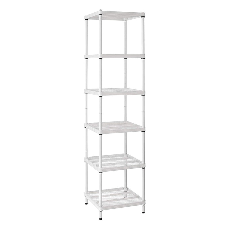 Design Ideas 6 Tier Tower Metal Storage Shelving Unit Rack, White (Used)