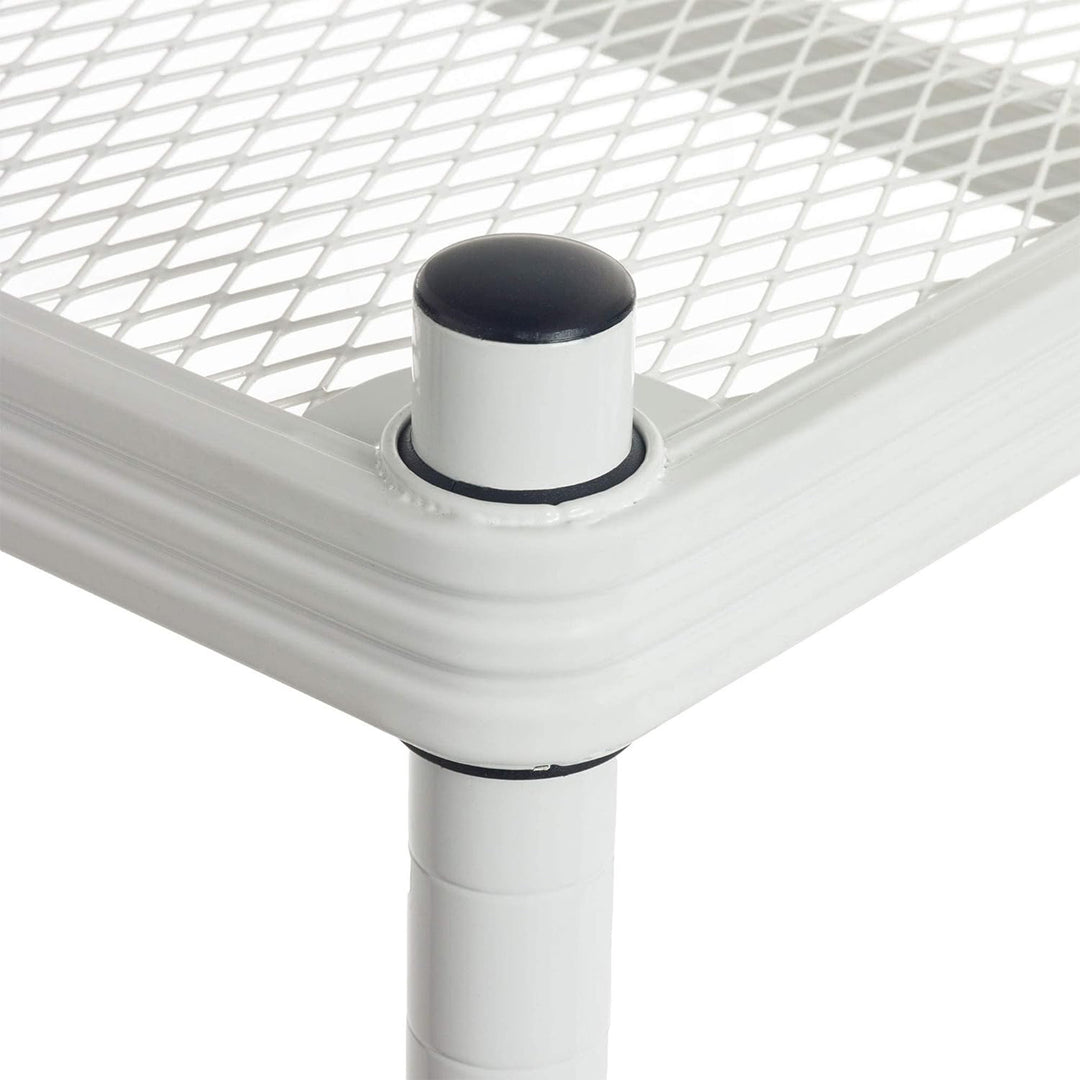 Design Ideas MeshWorks 6 Tier Metal Storage Shelving Unit Rack, White (Open Box) - VMInnovations