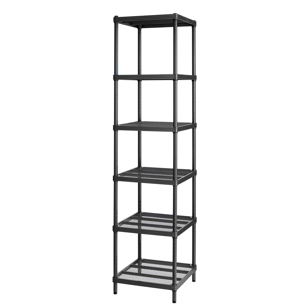 Design Ideas MeshWorks 6 Tier Tower Metal Storage Shelving Rack, Black(Open Box) - VMInnovations