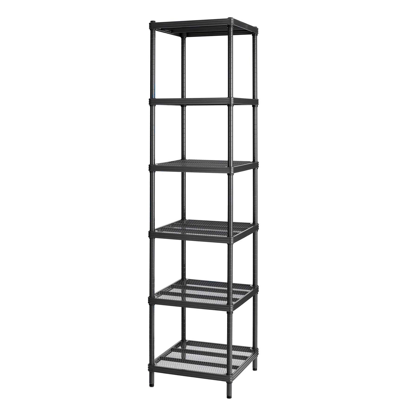 Design Ideas MeshWorks 6 Tier Tower Metal Storage Shelving Rack, Black(Open Box) - VMInnovations
