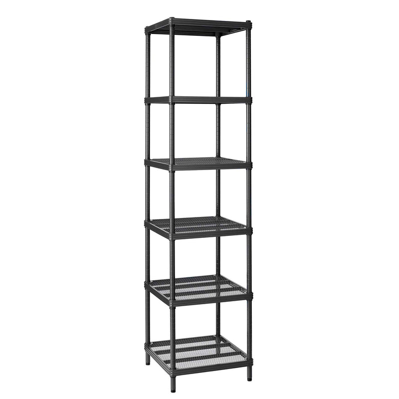 Design Ideas MeshWorks 6 Tier Tower Metal Storage Shelving Rack, Black(Open Box)