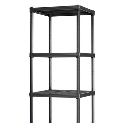 Design Ideas MeshWorks 6 Tier Tower Metal Storage Shelving Unit Rack, Black - VMInnovations