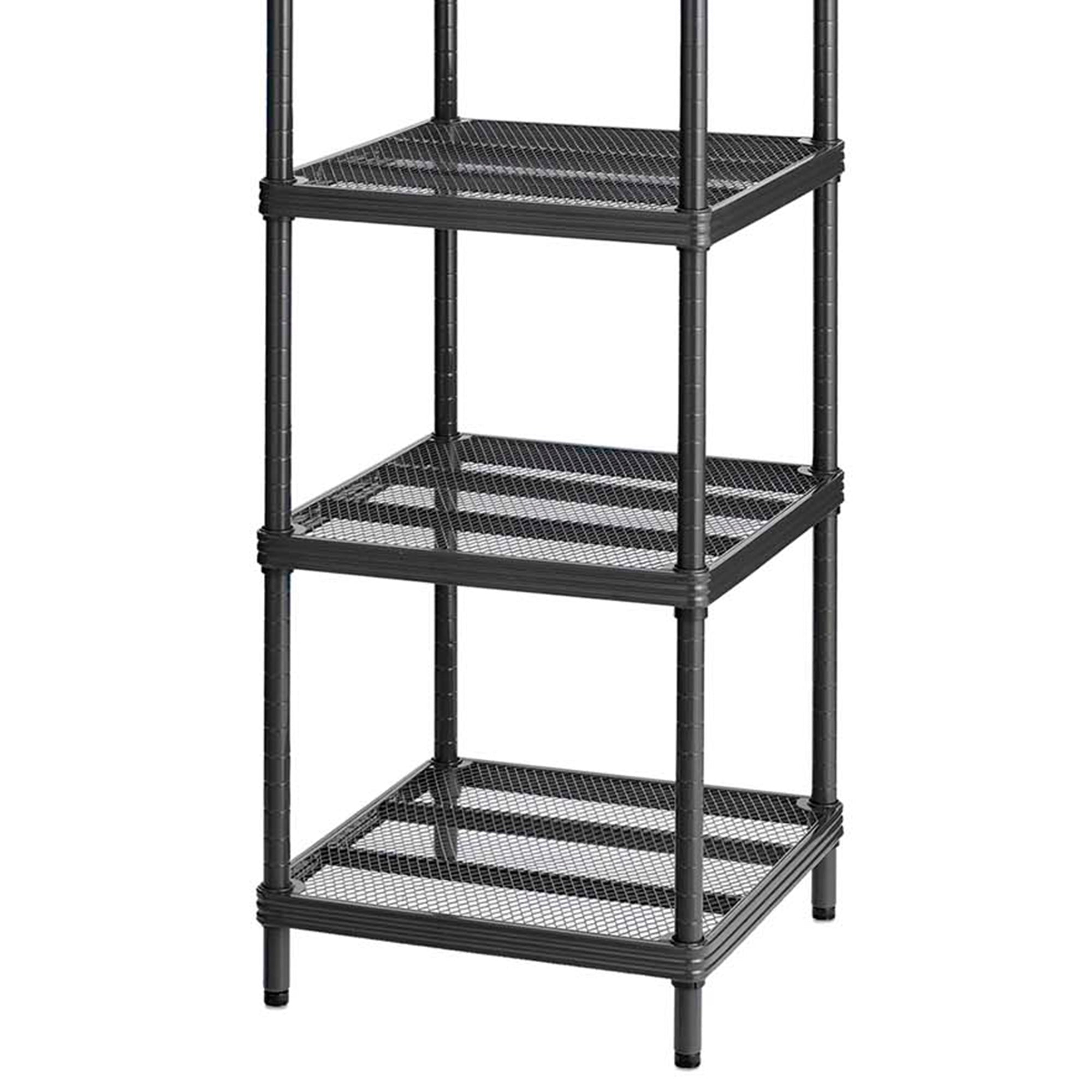 Design Ideas MeshWorks 6 Tier Tower Metal Storage Shelving Unit Rack, Black - VMInnovations