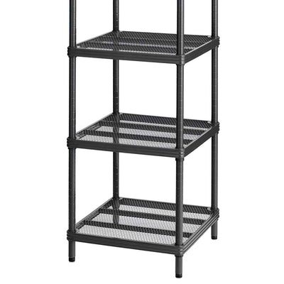 Design Ideas MeshWorks 6 Tier Tower Metal Storage Shelving Unit Rack, Black - VMInnovations