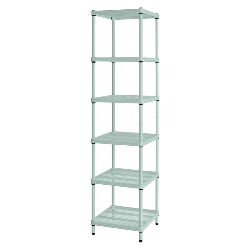 Design Ideas 6 Tier Tower Metal Storage Shelving Unit Rack, Green (Open Box)