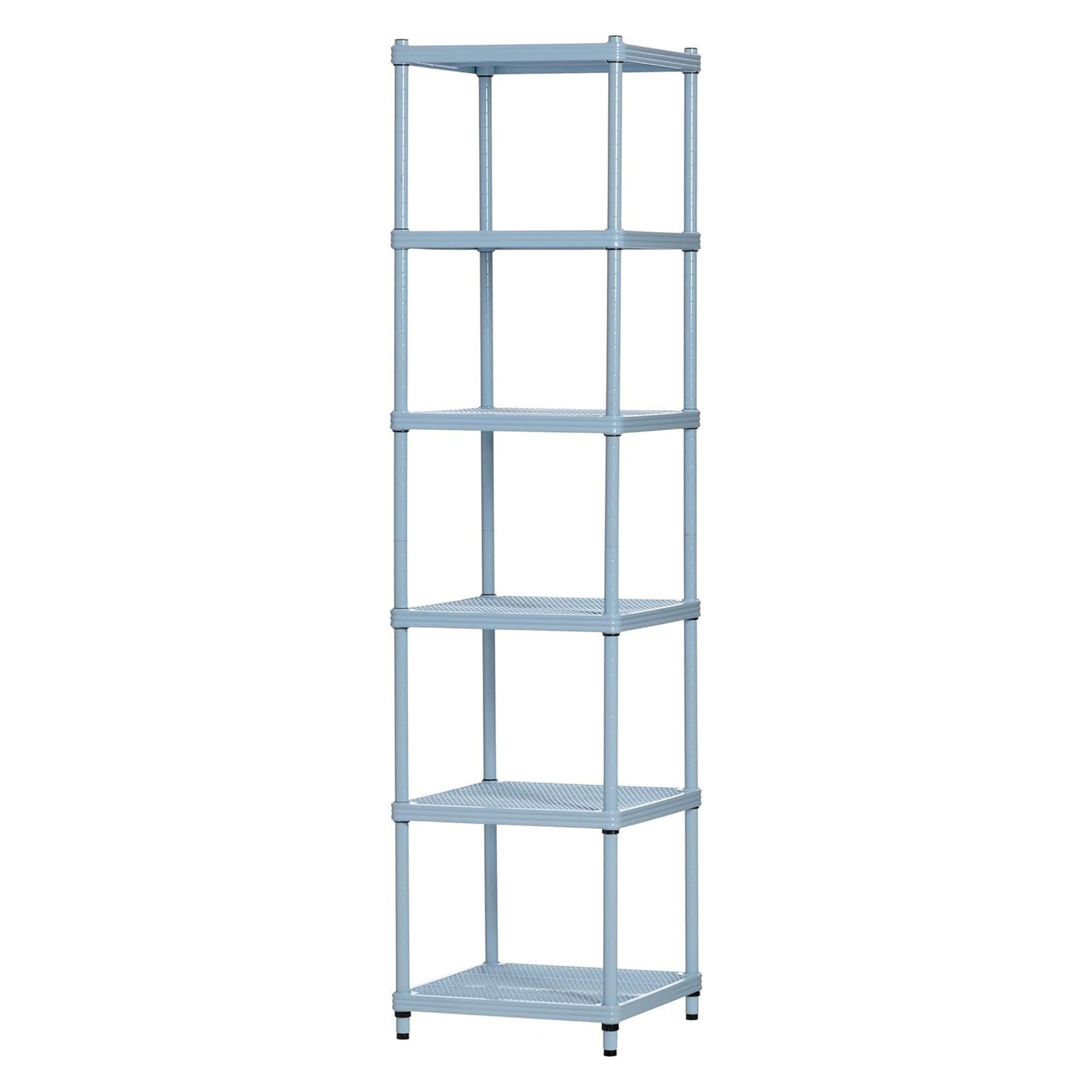 Design Ideas MeshWorks 6 Tier Tower Metal Storage Shelving Unit Rack, Sky Blue - VMInnovations