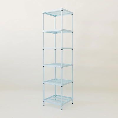 Design Ideas MeshWorks 6 Tier Tower Metal Storage Shelving Unit Rack, Sky Blue - VMInnovations