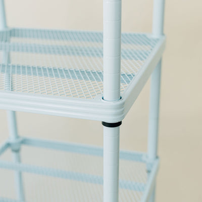 Design Ideas MeshWorks 6 Tier Tower Metal Storage Shelving Unit Rack, Sky Blue - VMInnovations
