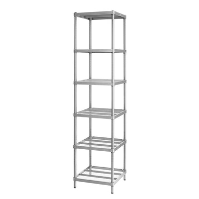 Design Ideas MeshWorks 6 Tier Tower Metal Storage Shelving Unit Rack, Silver