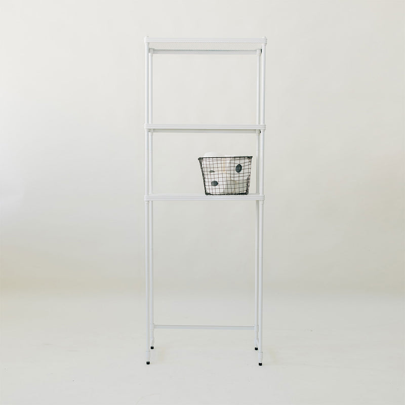 Design Ideas MeshWorks 3 Tier Metal Bathroom Storage Shelving Unit Rack, White