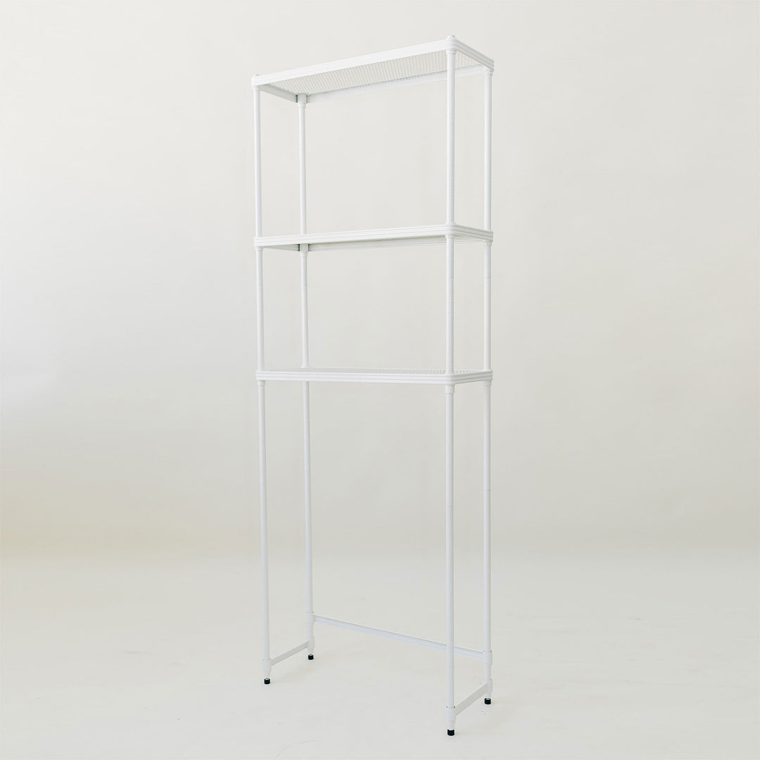 Design Ideas MeshWorks 3 Tier Metal Bathroom Storage Shelving Unit Rack, White