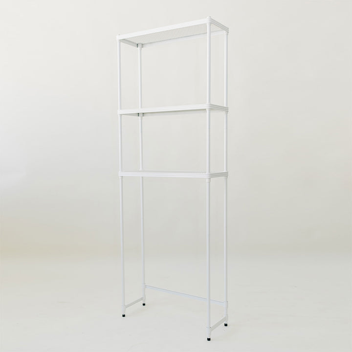 Design Ideas MeshWorks 3 Tier Metal Bathroom Storage Shelving Unit Rack, White