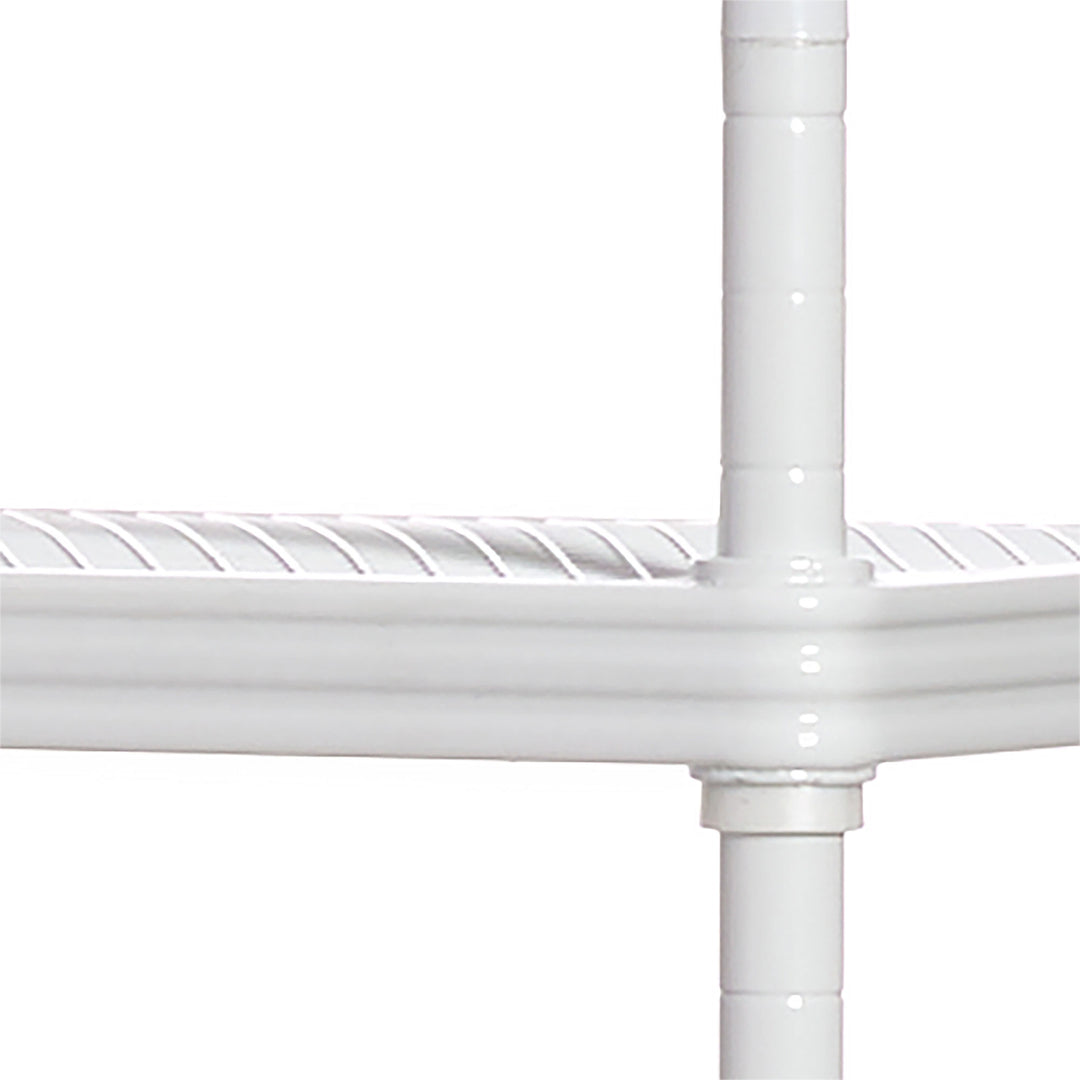 Design Ideas MeshWorks 3 Tier Metal Bathroom Storage Shelving Unit Rack, White - VMInnovations