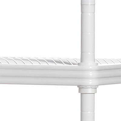 Design Ideas MeshWorks 3 Tier Metal Bathroom Storage Shelving Unit Rack, White - VMInnovations