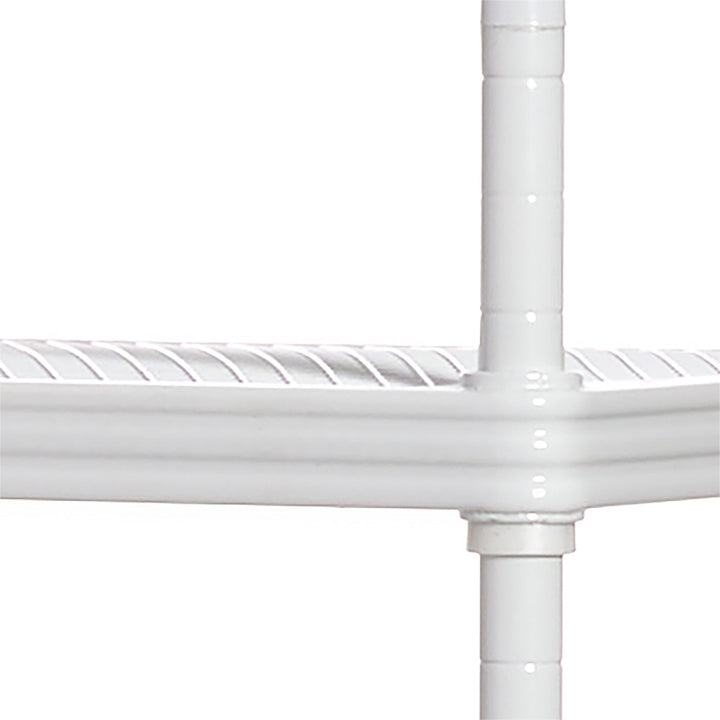 Design Ideas MeshWorks 3 Tier Metal Bathroom Storage Shelving Unit Rack, White - VMInnovations