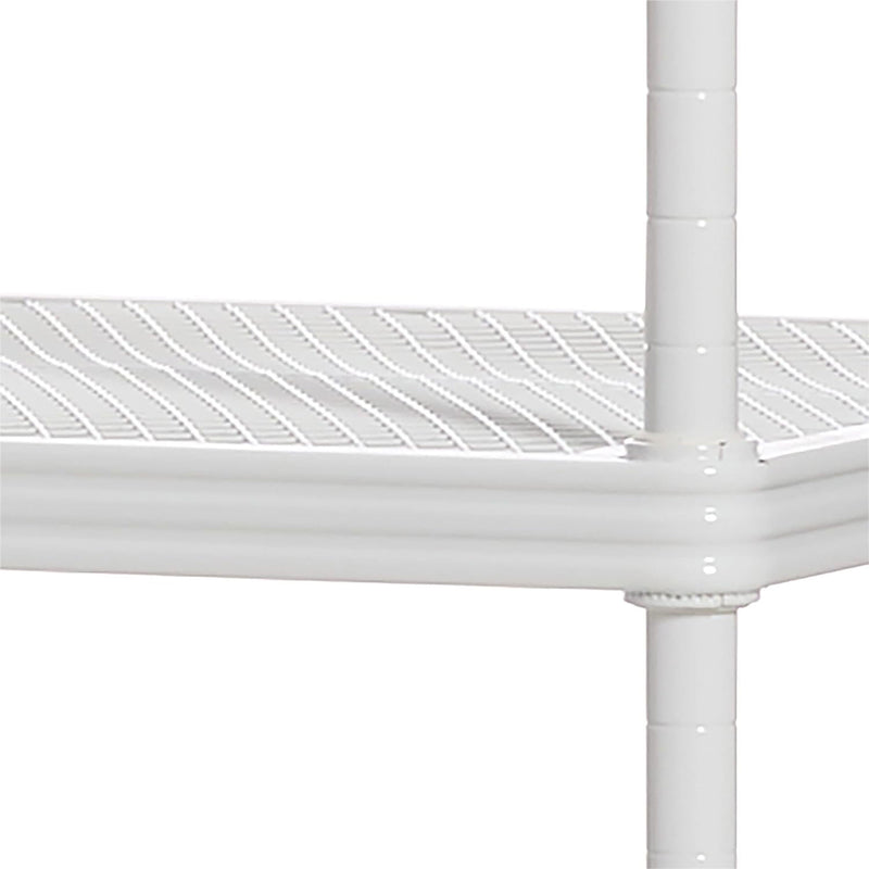 Design Ideas MeshWorks 5 Tier Metal Shelving Unit Bookshelf, White (For Parts)