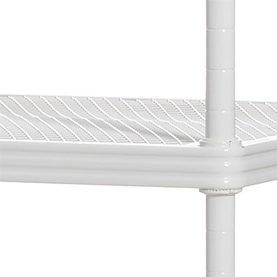 Design Ideas MeshWorks 5 Tier Metal Shelving Unit Bookshelf, White (For Parts) - VMInnovations