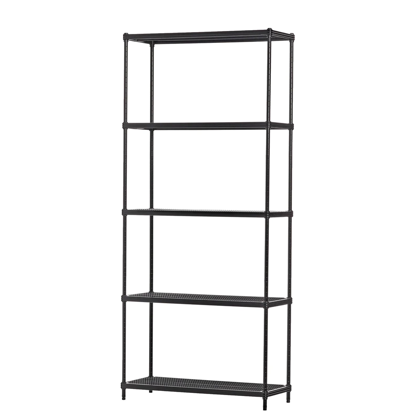 Design Ideas MeshWorks 5 Tier Metal Storage Shelving Unit Rack, Black (Open Box) - VMInnovations