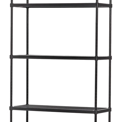 Design Ideas MeshWorks 5 Tier Metal Storage Shelving Unit Rack Bookshelf, Black