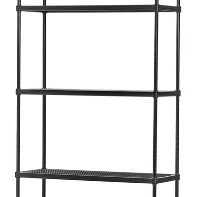 Design Ideas MeshWorks 5 Tier Metal Storage Shelving Unit Rack, Black (Open Box)