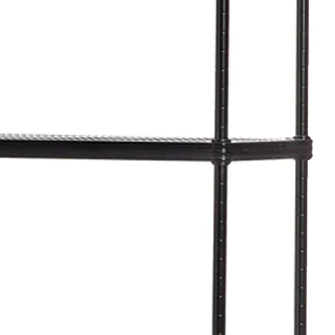 Design Ideas MeshWorks 5 Tier Metal Storage Shelving Unit Rack Bookshelf, Black