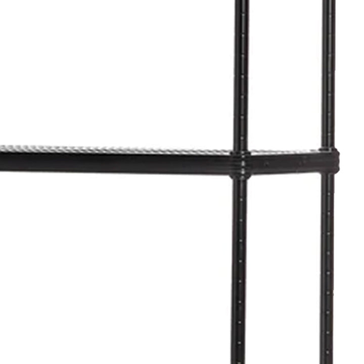 Design Ideas MeshWorks 5 Tier Metal Storage Shelving Unit Rack, Black (Open Box) - VMInnovations