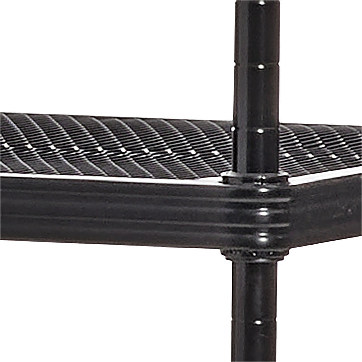 Design Ideas MeshWorks 5 Tier Metal Storage Shelving Unit Rack, Black (Open Box) - VMInnovations