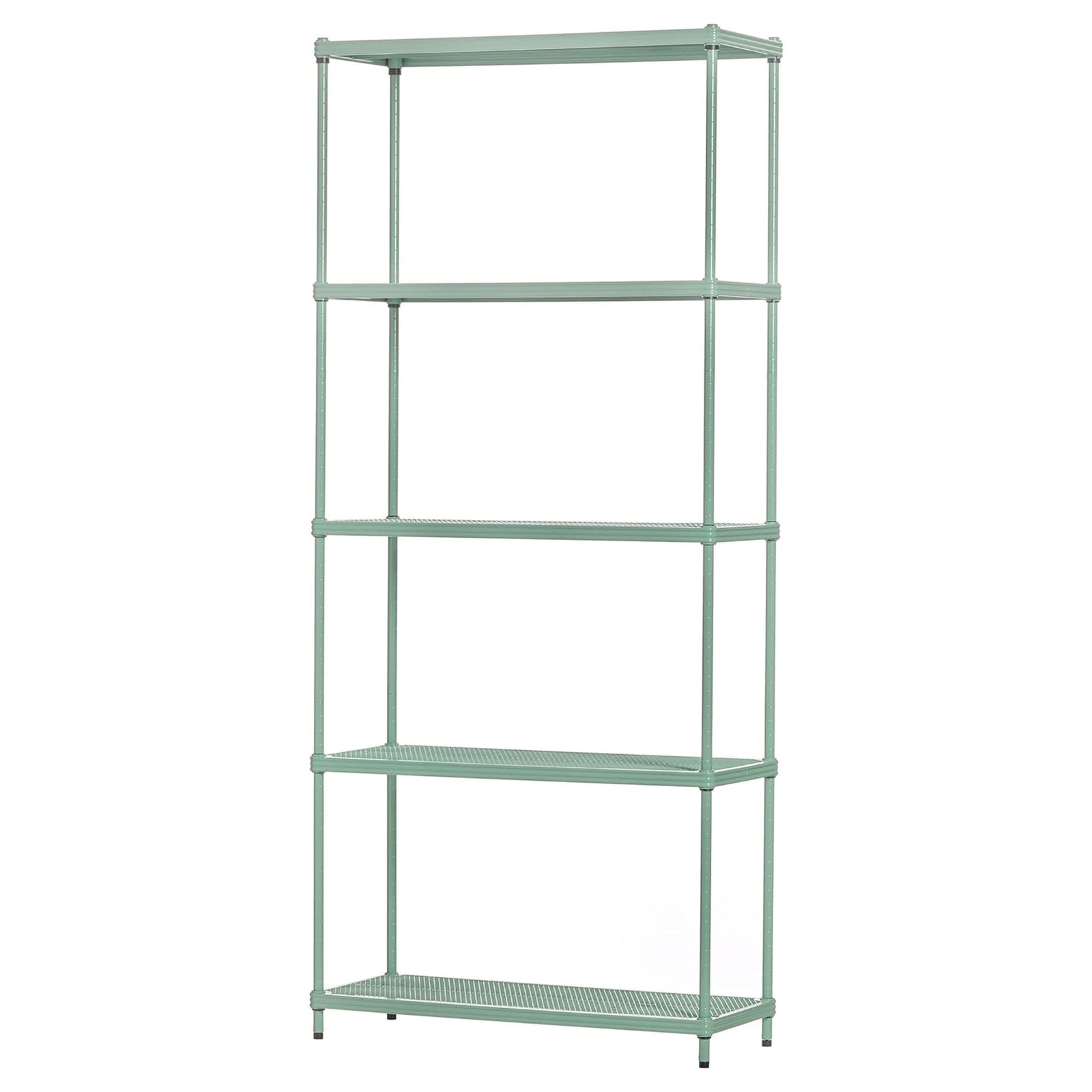 Design Ideas MeshWorks 5 Tier Metal Storage Shelving Unit Rack Bookshelf, Green - VMInnovations