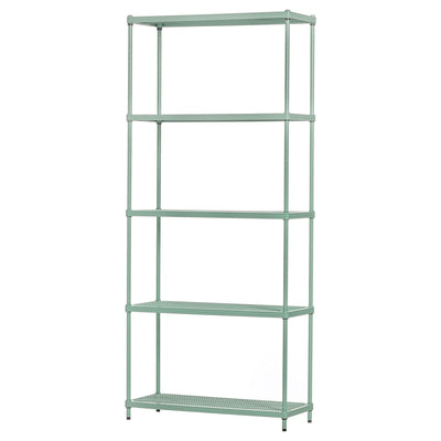 Design Ideas 5 Tier Metal Storage Shelving Unit Rack Bookshelf, Green(For Parts)