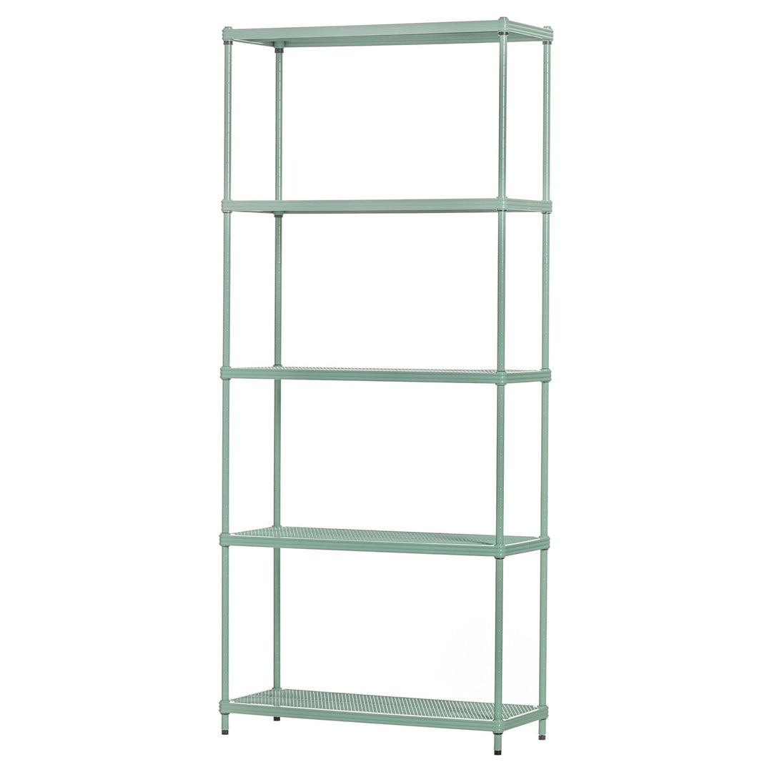 Design Ideas 5 Tier Metal Storage Shelving Unit Rack Bookshelf, Green (Used)