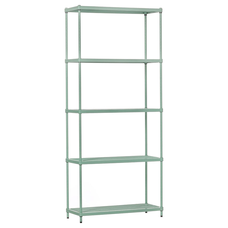 Design Ideas 5 Tier Metal Storage Shelving Unit Rack Bookshelf, Green(For Parts)