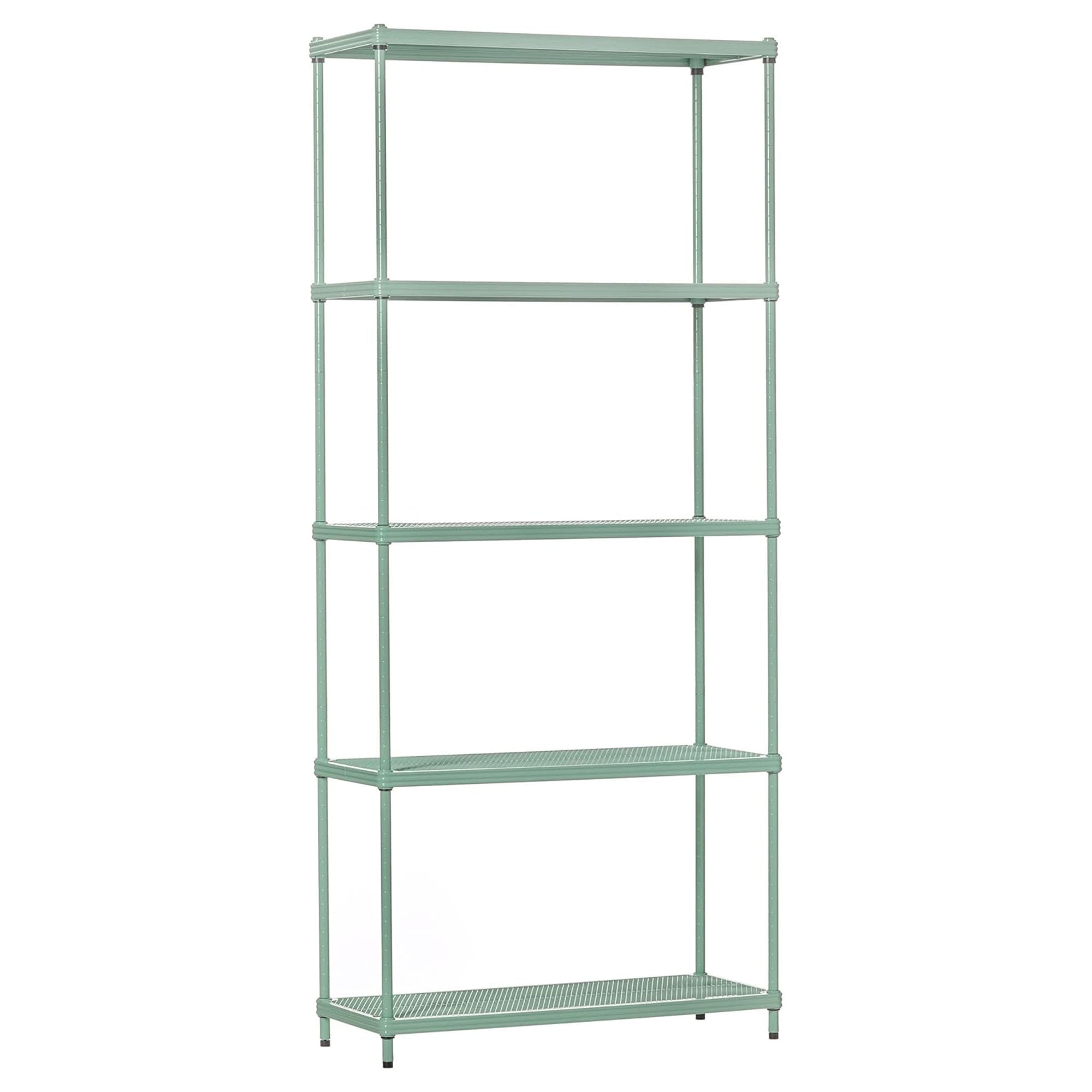Design Ideas 5 Tier Metal Storage Shelving Unit Rack Bookshelf, Green(For Parts)