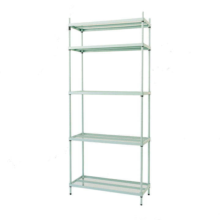 Design Ideas MeshWorks 5 Tier Metal Storage Shelving Unit Rack Bookshelf, Green