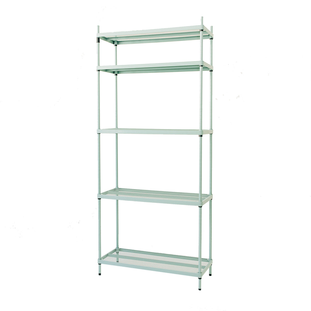 Design Ideas 5 Tier Metal Storage Shelving Unit Rack Bookshelf, Green (Used)