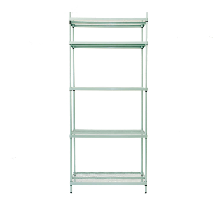 Design Ideas MeshWorks 5 Tier Metal Storage Shelving Unit Rack Bookshelf, Green