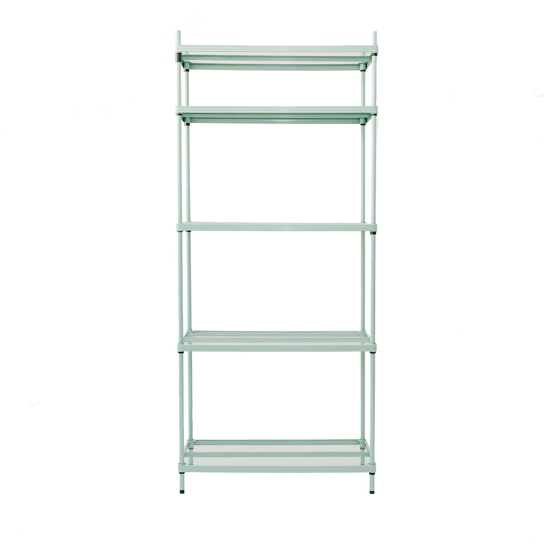 Design Ideas 5 Tier Metal Storage Shelving Unit Rack Bookshelf, Green (Used)