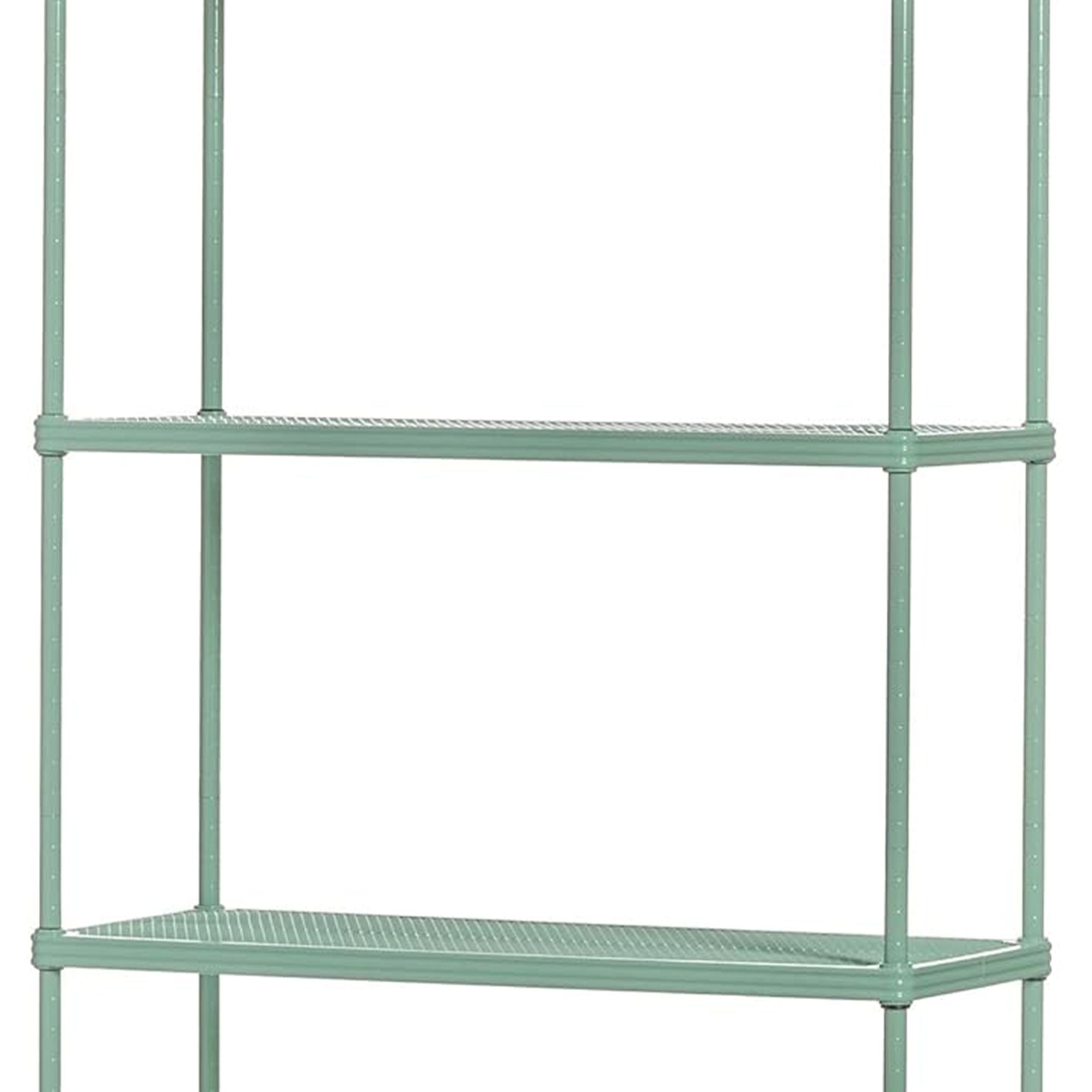 Design Ideas 5 Tier Metal Storage Shelving Unit Rack Bookshelf, Green(For Parts)