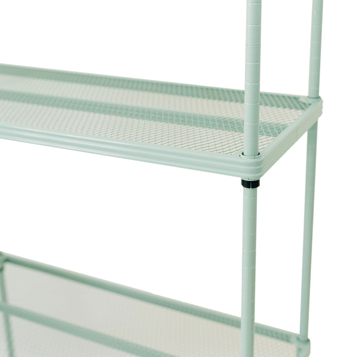 Design Ideas 5 Tier Metal Storage Shelving Unit Rack Bookshelf, Green(For Parts)