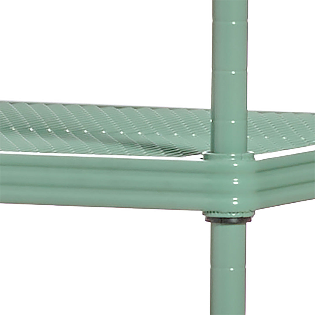 Design Ideas 5 Tier Metal Storage Shelving Unit Rack Bookshelf, Green (Used)