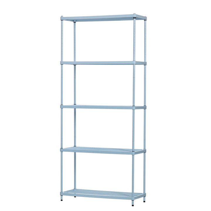 Design Ideas MeshWorks 5 Tier Metal Storage Shelving Unit Rack Bookshelf, Blue - VMInnovations