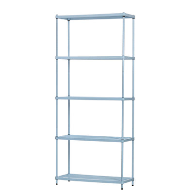 Design Ideas MeshWorks 5 Tier Metal Storage Shelving Unit Rack Bookshelf, Blue