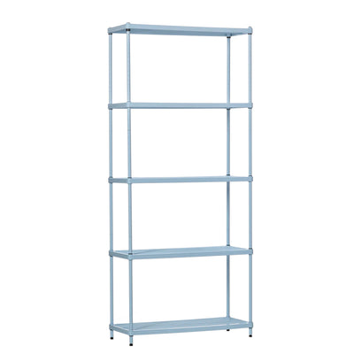 Design Ideas MeshWorks 5 Tier Metal Storage Shelving Unit Rack Bookshelf, Blue - VMInnovations