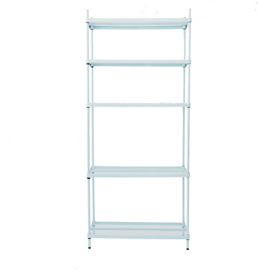 Design Ideas MeshWorks 5 Tier Metal Storage Shelving Unit Rack Bookshelf, Blue