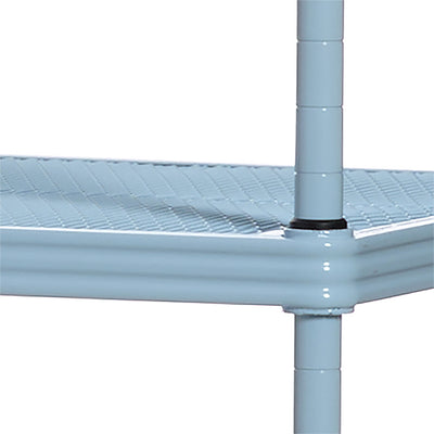 Design Ideas MeshWorks 5 Tier Metal Storage Shelving Unit Rack Bookshelf, Blue - VMInnovations
