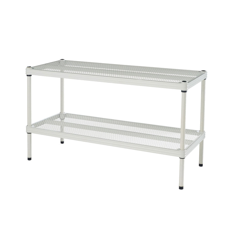 Design Ideas 2 Tier Full-Size Metal Storage Shelving Unit Rack, White (Used)