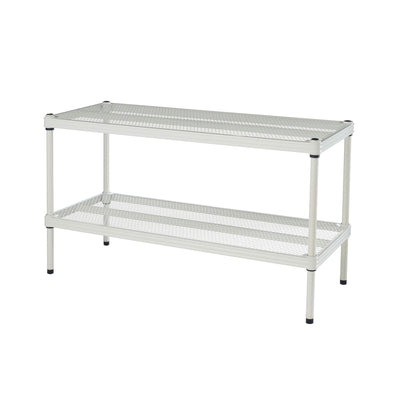 Design Ideas 2 Tier Full-Size Metal Storage Shelving Unit Rack, White(For Parts)